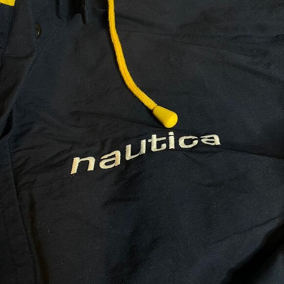 NAUTICA Reversible Hydro Race Windbreaker Jacket Button Zip 90s Vintage 1997 XL - Picture 2 of 11